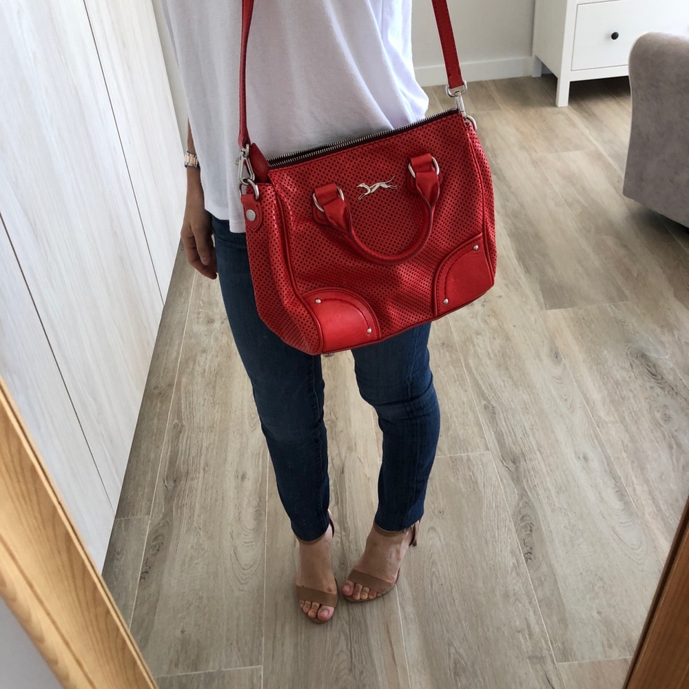 Bimba y Lola red leather handbag